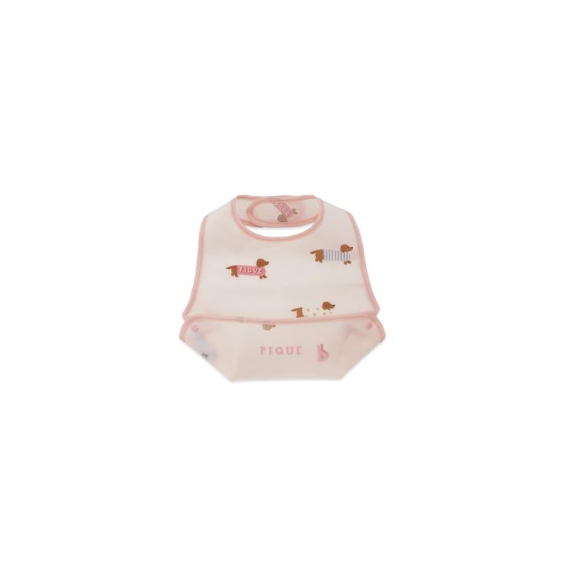 Gelato Pique PNK PBGG255747 Dachshund Pattern Eating Bib, Unisex Baby,