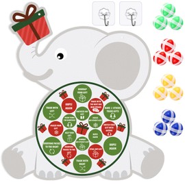 HyDren Christmas Party Game Gift Exchange Game White Elephant Dart Board with 12 Sticky Balls for Christmas Holiday Family Activity Game Gift