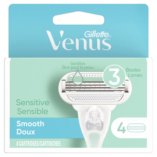 Gillette, Venus Smooth Sensitive Cartridges, 4 Count