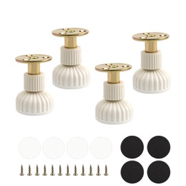 Set of 4 Adjustable Feet, Adjustable Feet with Non-Slip Rubber Base, Adjustable Furniture Feet, Height Adjustable from 54 to 63 mm, Used for Wardrobes, Tables, Bedside Tables