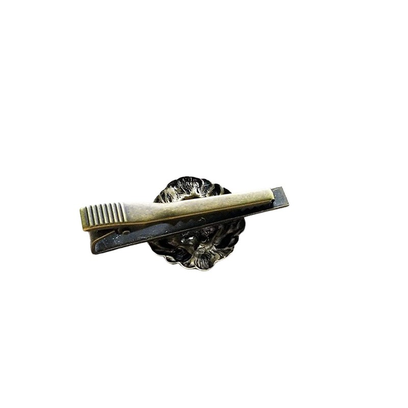 Handmade Oxidized Brass Lion Tie Clip