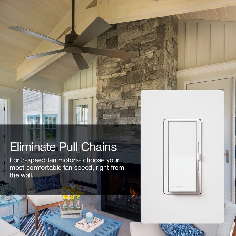 Lutron Diva 3-Speed Fan Control, Single-Pole/3-Way, DVFSQ-F-GR, Gray