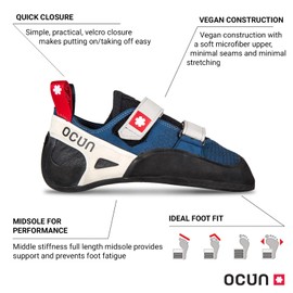 Ocun Advancer QC and Advancer LU Bouldering Shoe I Rock Climbing Shoe for Advanced Climbers, Dark Blue, 7