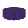 Deep Purple Solid Round Plastic Table Cover (213cm) 1 Count
