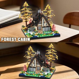 DAHONPA City Set Tree House Architecture Micro Building Blocks for Adults (2635 PCS), Wooden House Architecture Mini Brick Sets, Gifts for Adults and Kids