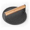 Commercial Chef Pre-Seasoned Cast Iron Press with Easy Grip Wooden