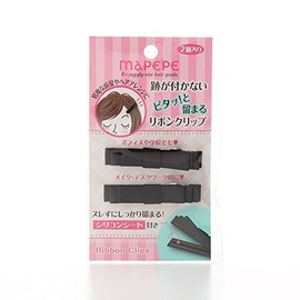 Mapepe No Traces Pitta! Ribbon Clip that Attaches to 2 Pieces, Black