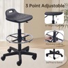 KLASIKA Round Rolling Drafting Stool with Foot Rest, Height Adjustable
