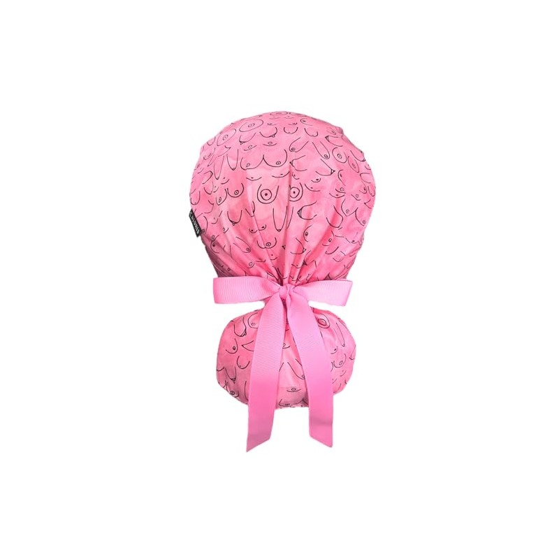 Gorro Quirúrgico Mujer Hombre Coleta Trabajo Cintas Botones Cabello Largo