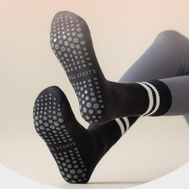Non-slip Pilates Socks, Yoga Toe Socks, Long Socks, Black / 미끄럼방지 논슬립 필라테스 양말 요가 토삭스 롱삭스 블랙