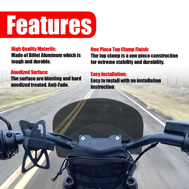 Goldfire Motorcycle Handlebar Risers, 8" Pullback Challenger Risers Fits for