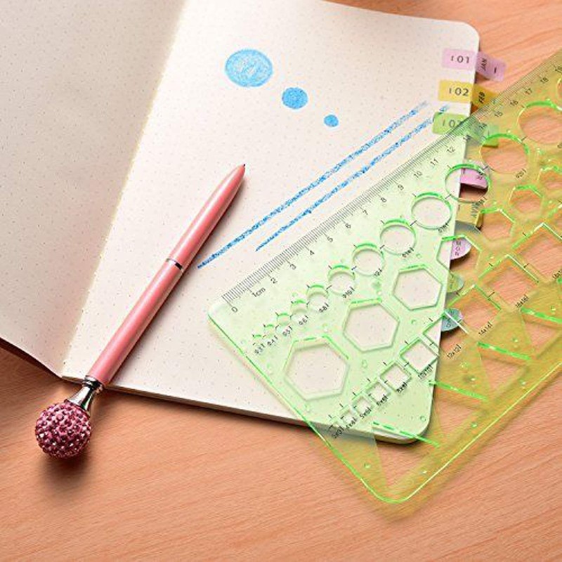 QISF Pack of 9 Circular Stencils, Circular and Oval Stencils,