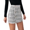 SweatyRocks Women's Elegant High Waist A-line Plaid Tweed Mini Skirt