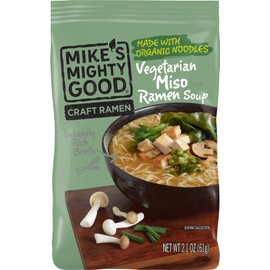 Mike's Mighty Good Vegetarian Miso Soup - Instant Ramen Noodles - Organic and Non-GMO Instant Noodles - Miso Ramen - Vegan Soup - 2.1 Ounces - 7 Pillow Packs