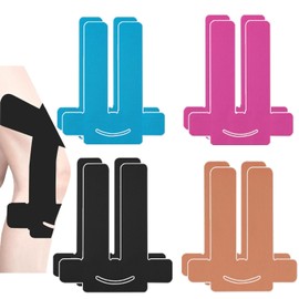Pack of 8 Kinesiotapes Knee Pre-Cut Kinesiology Tape Sport Knee, Precut Tape Knee, Waterproof & Elastic Physio Tape for Knee Pain