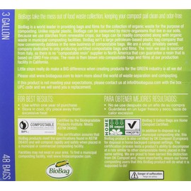 Bio Bag Compostable Small 3 Gallon Bags 48 Count by BioBag