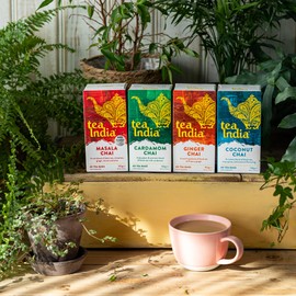 Tea India Chai Tea Bags (4 Packs of 40 Biodegradable Tea Bags) Rainforest Alliance Certified (Mixed Chai)