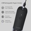 TLYSXPRO Electric Pepper Grinder, USB Rechargeable, Automatic Pepper Shaker, Adjustable