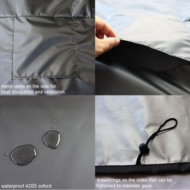 Pool Heater Cover - Silver Coated 420D Oxford Cloth With Zip and Strap, Heavy Duty Waterproof Heat Pump Enclosure for Swimming Pool Equipment