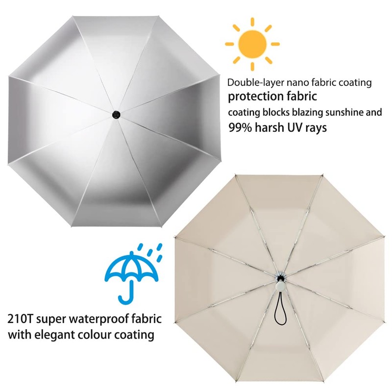 FDJASGY Silver Coating Layer Fabric Blocking UV 99.9% Sun Umbrella