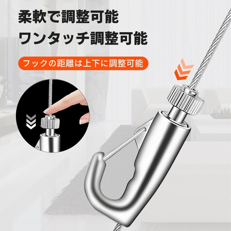 BaraRose Picture Rail Wire Wire Hook Hook Set with Free-Swinging