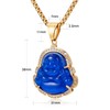 WESTMIAJW Lucky Laughing Blue Buddha Pendant Chain Necklaces Amulet Jewelry