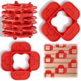 8 Packs 4-in-1 Multi-Size Deck Spacer Tool (5/32", 3/16", 1/4", 5/16") for Composite, PVC, Hardwood & Pressure Treated Decking Board, Easy-to-Use Deck Board Gap Tool,Red