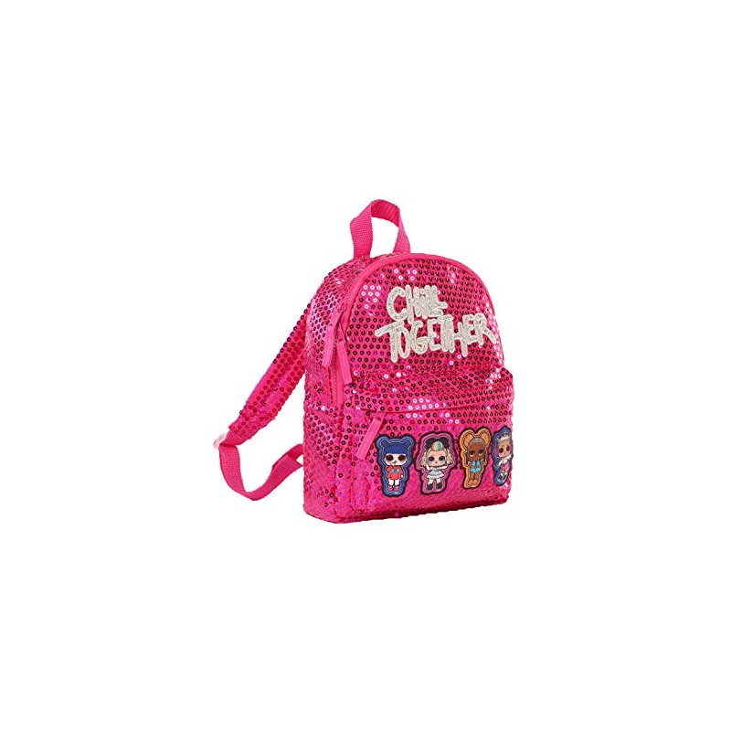 LOL L.O.L. Surprise! Girl's Children's Glitter Sequin Backpack, pink