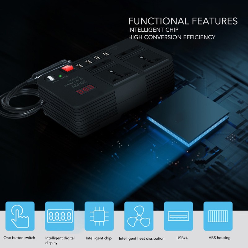 DC12V to AC220V LCD Modified Sine Wave Inverter Car Multifunctional