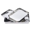 3x Stainless Steel Polished Trays 23cm, 31cm & 40cm Non