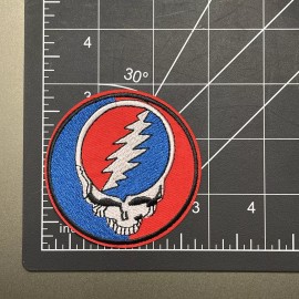 Grateful Dead Steal Your Face Band Patch Embroidered Logo Iron On 3x3 Inch