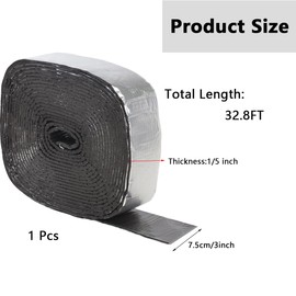 32.8 Ft x 3 Inch Pipe Wrap Insulation Tape, Self Adhesive Foam and Foiled Fiberglass Foam Insulating Pipe Wrapper, Ceramic Water Pipe Insulation Wrap Insulation Wrap for Cold Freezing Weather (Black)
