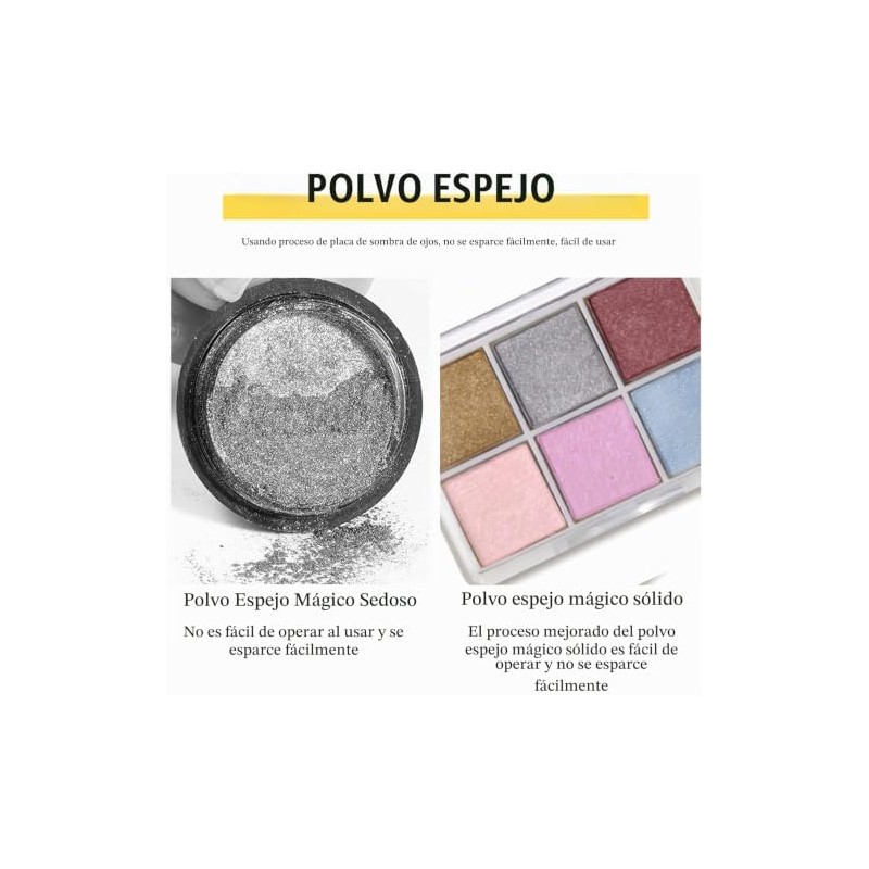 Polvo de uñas cromado, 5, 6 colores