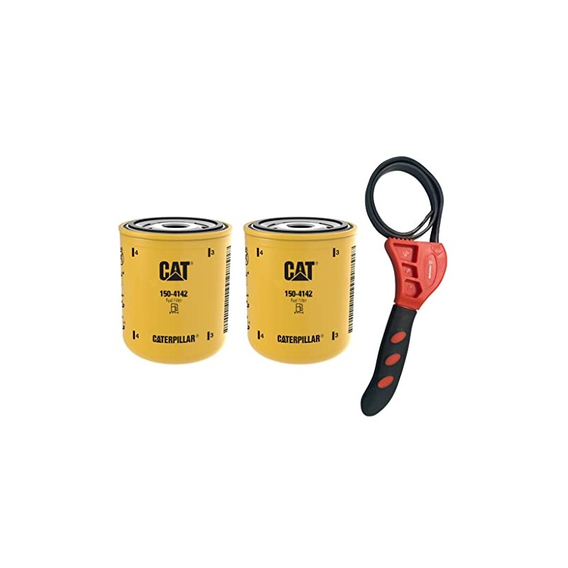 Caterpillar 150-4142 Fuel Filter w/IHD Strap Wrench Bundle (2)