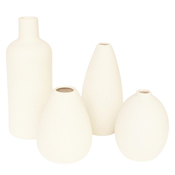 YANLING Set of 4 Beige Ceramic Vase Modern Farmhouse Vases