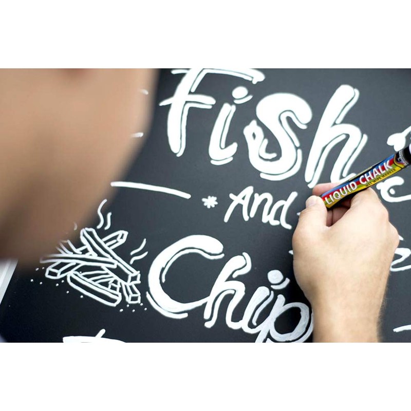 Liquid Chalk Marker Pen Blue- 5mm CHISEL NIB