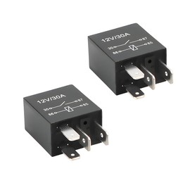 GEAMDY Pack of 2 Car Vehicle Engine Relay with Wires, 4-Pin 12 V Fuse Relay, Switch Relay, Car Moto Coil Relay Contactor Relay Switch Current