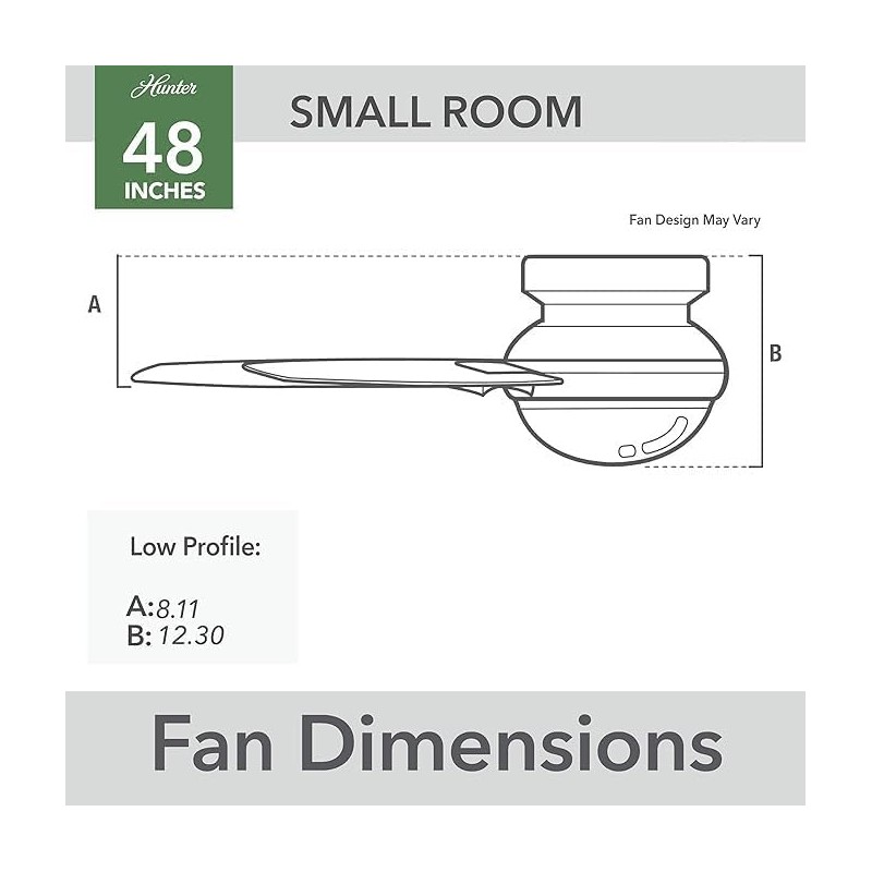 Hunter Fan 48 Inch Black Ceiling Fan with LED Light