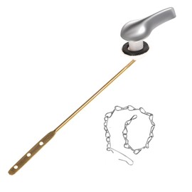 Toilet Handle Replacement Universal Toilet Flush Handle Flusher Replacement Kit with Flapper Chains for Most Front Mount Toilets