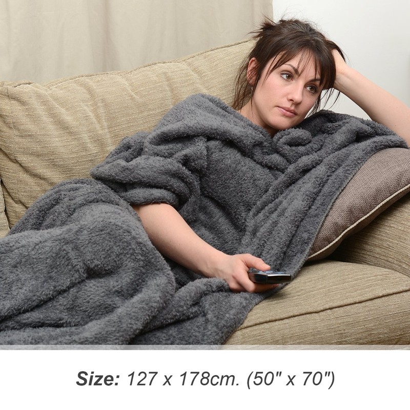 Snug Rug Special Edition Luxury Grey Blanket Sherpa Fleece Blankets