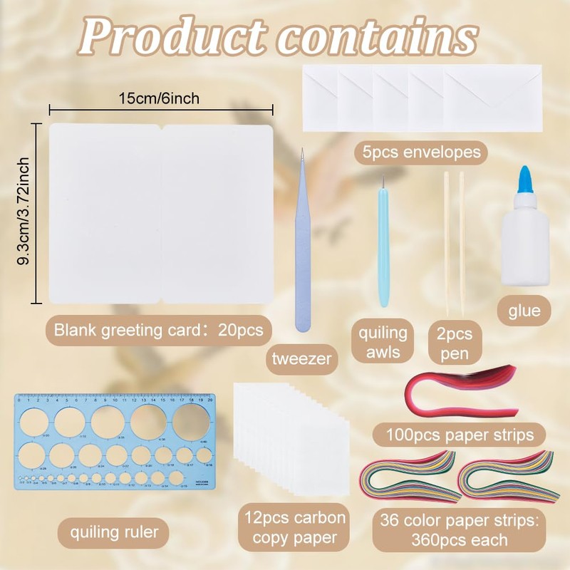 WEBEEDY 20 Sets Paper Quilling Kit for Adults Beginner DIY