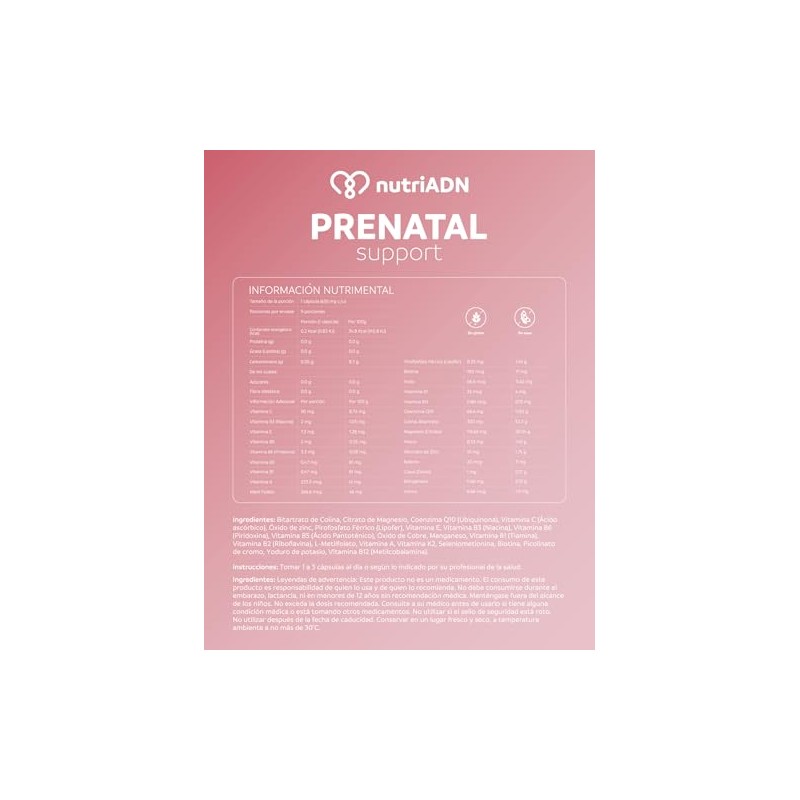 Prenatal Support Multivitamínico Mujeres Metilfolato Coq10