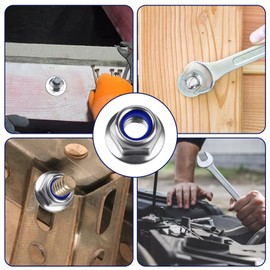 Mbsomnus Hex Nuts M5, Pack of 35 Flange Nuts DIN 6926 Self-Locking Nuts M5 Hexagonal Nuts Stainless Steel A2 V2A Regular Thread Hexagonal Stop Nuts Flange Clamping Nuts M5/M4/M6/M8