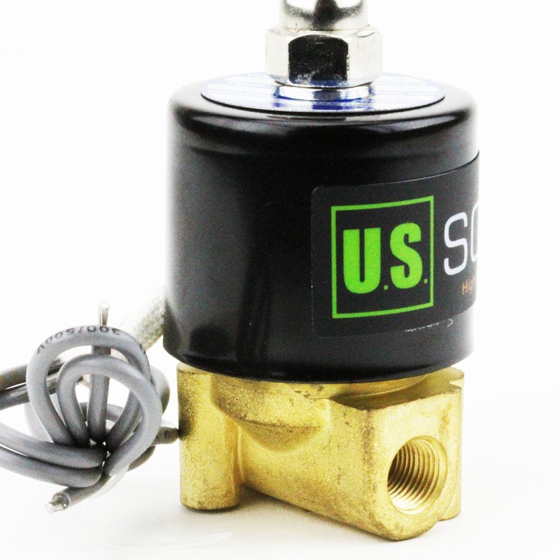 U.S. Solid 1/8" Brass Electric Solenoid Valve 24V DC Normally
