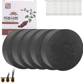 Black & Thick Hair Fallopia Multiflora Shampoo Bar, He Shou Wu Shampoo Soap, Polygonum Soap Hair Growth Hair Darkening Shampoo Bar, Polygonum Multiflorum Soap Deeply Cleanses the Hair Scalp (5pcs)