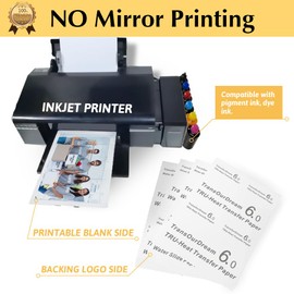 TransOurDream Iron on Heat Transfer Paper for Heat Press (10 Sheets, 8.5x11", Dark 6.0) Printable HTV Heat Transfer Vinyl for T Shirts Iron on Transfers for Inkjet Printer