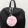 MMQXWZG 2 Pieces Pom Pom Keychain Artificial Rabbit Fur Puff
