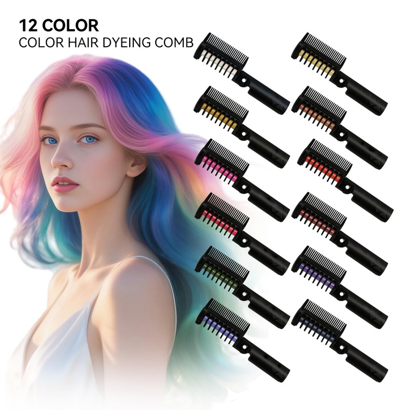 BEUKING Temporary Color Hair Dyeing Comb, Disposable Folding Hair Dye