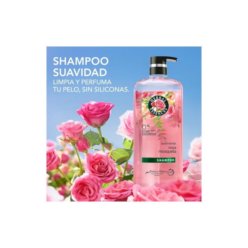 Herbal Essences Shampoo Suavidad Rosa Mosqueta 600 ml