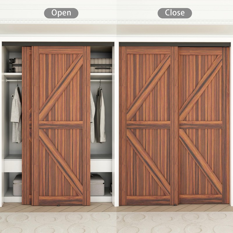 WEWORTH Heavy Duty Double Bypass Sliding Closet Door Track Kit